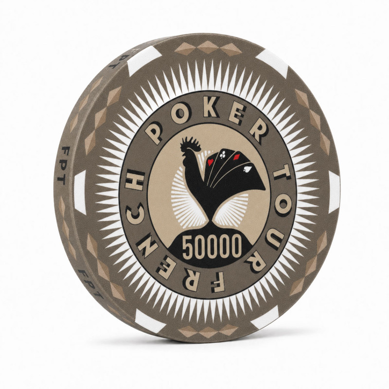 Ficha de pôquer "FRENCH POKER TOUR 50000" - em cerâmica - 10g - vendido individualmente
