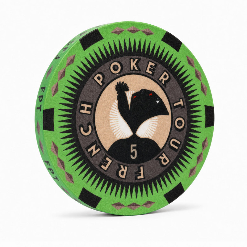Pokerchip "FRENCH POKER TOUR 5" - i keramik - 10g - säljs styckvis.