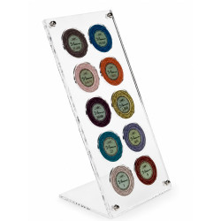 Espositore in plexiglass per 10 fiches da poker