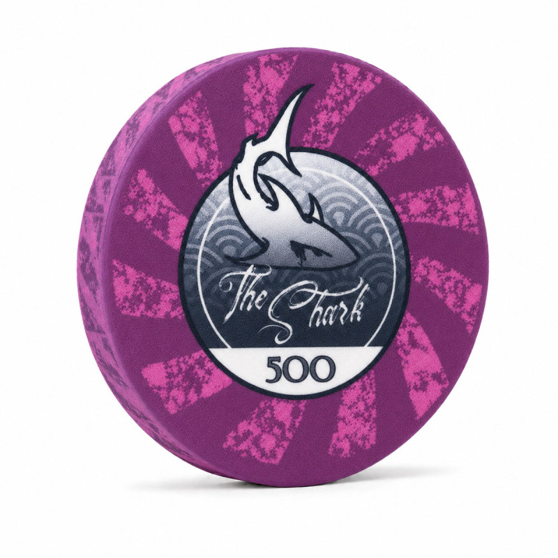 Ficha de pôquer "THE SHARK 500" - em cerâmica - 10g - vendido individualmente.