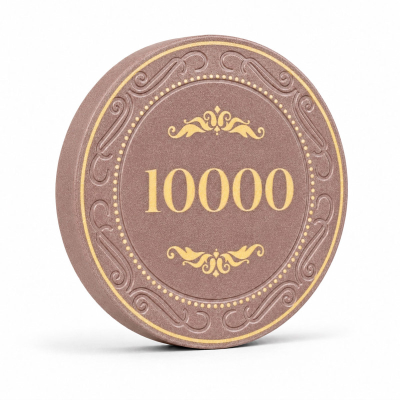 Ficha de pôquer "CROWN OF LAUREL - 10000" - em cerâmica - 10g - vendida individualmente