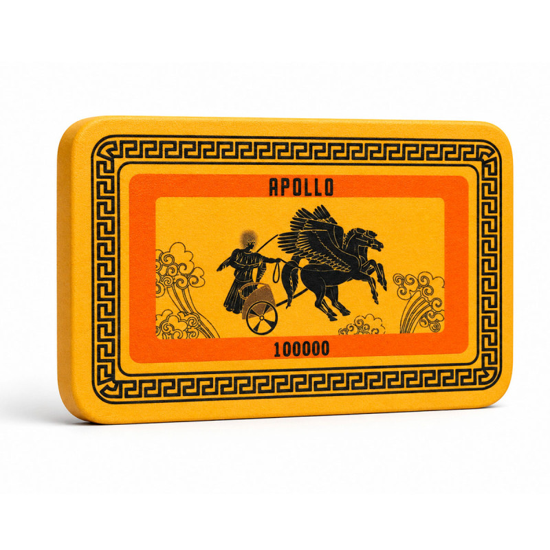 Greek Gods Poker Plaque "APOLLO 100 00" - 53mm x 85mm x 3.3mm - Ceramic