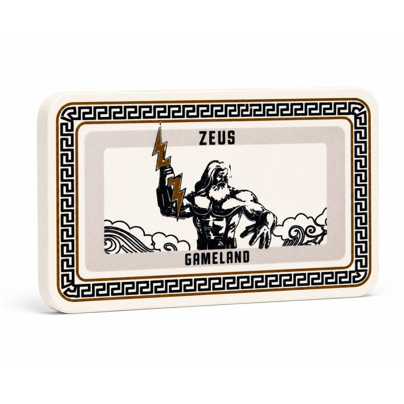 Greek Gods "ZEUS" poker plaque - 53mm x 85mm x 3.3mm - ceramic