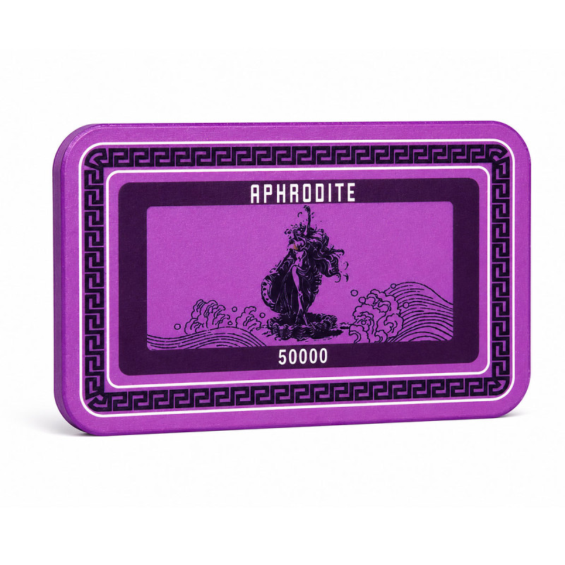 Pokerskylt GREEK GODS "APHRODITE 50 000" - 53mm x 85mm x 3,3mm - i keramik