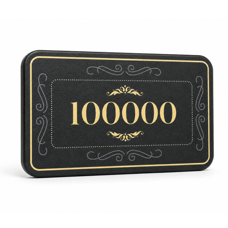 Pokerbricka "CROWN OF LAUREL 100000" - i keramik - 75 mm x 45 mm x 3,3 mm
