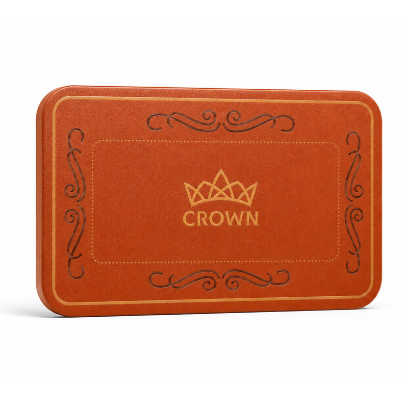 Piastra da poker "CROWN OF LAUREL ORANGE" - in ceramica - 75 mm x 45 mm x 3,3 mm