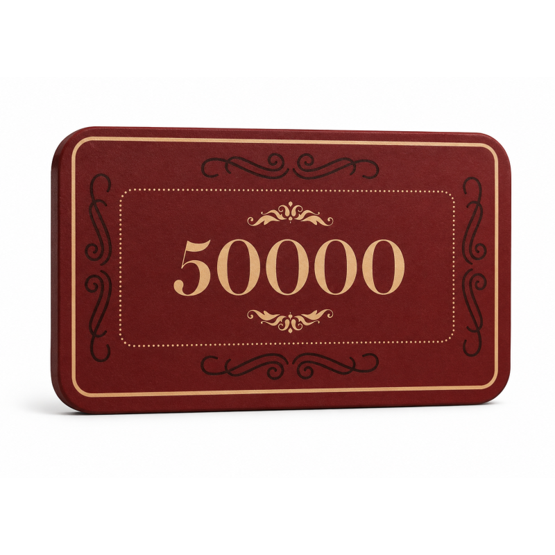 Poker Chip "CROWN OF LAUREL 50000" - aus Keramik - 75 mm x 45 mm x 3,3 mm.