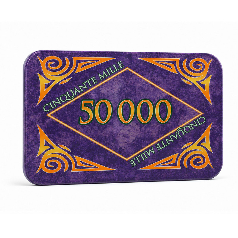 Placa de póker "MÁRMOL 50000" - de cerámica - 8,5x5,2 cm.