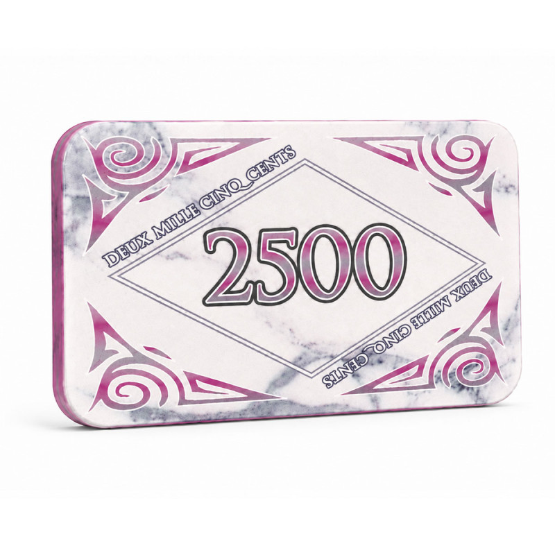 Plaque de poker "MARBRE 2500" – en céramique – 8,5x5,2 cm
