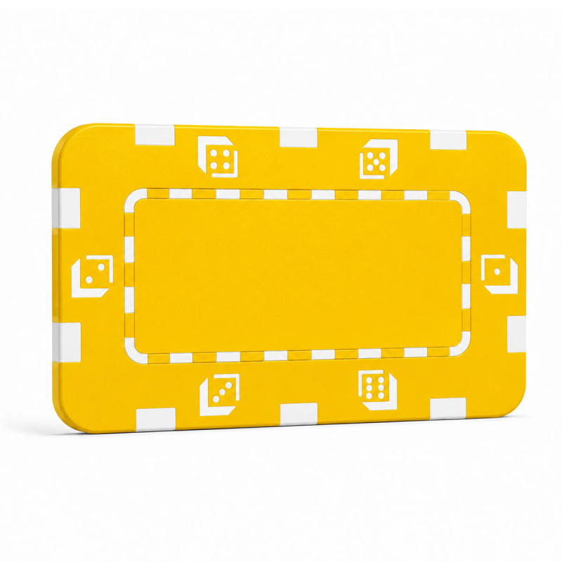 Pokerchip "GELBER WÜRFEL" - aus ABS-Kunststoff - 75 mm x 45 mm