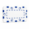 Pokerchip "DICE BLANC" - i ABS-plast - 75 mm x 45 mm
