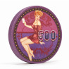 Pokerfiches "VINTAGE BEAUTY 500" - 12g - 43mm - van keramiek - te koop per stuk.