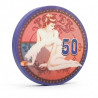 Pokermynt "60-tals SKÖNHET 50" - 12g - 43mm - i keramik - säljs styckevis