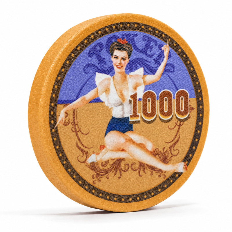 Jeton de poker "60's BEAUTY 1000" - 12g - 43mm - en céramique - en vente à l'unité