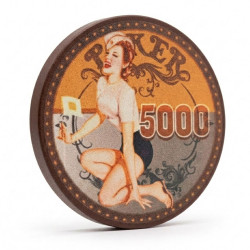 Jeton de poker "60's BEAUTY 5000" - 12g - 43mm - en céramique - en vente à l'unité