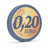 Poker chip "EURO 0.20" - ceramic - 10g - sold individually.