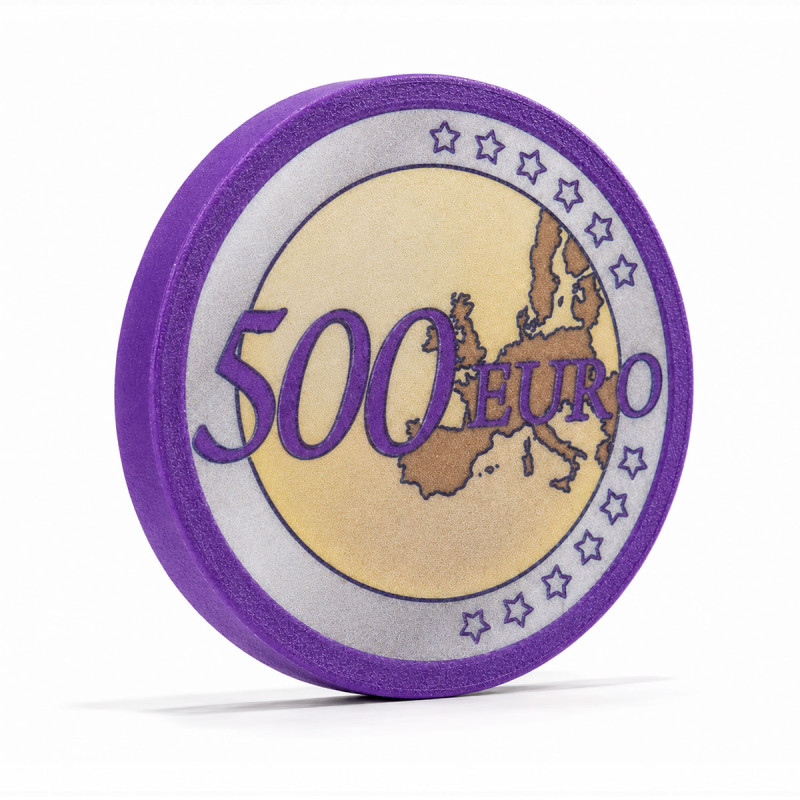 "Poker chip "EURO 500" - ceramic - 10g - sold individually"