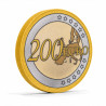 Ficha de póquer "EURO 200" - em cerâmica - 10g - à venda individualmente.