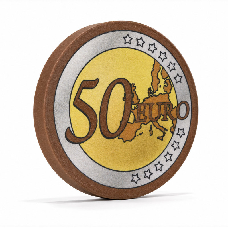 Ficha de pôquer "EURO 50" - em cerâmica - 10g - à venda unitária