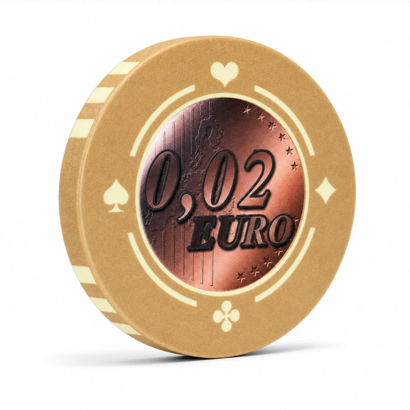Gettone da Cash Game "EURO - SERIE 1 - 0,02" - Edizione limitata - in ceramica - 10g