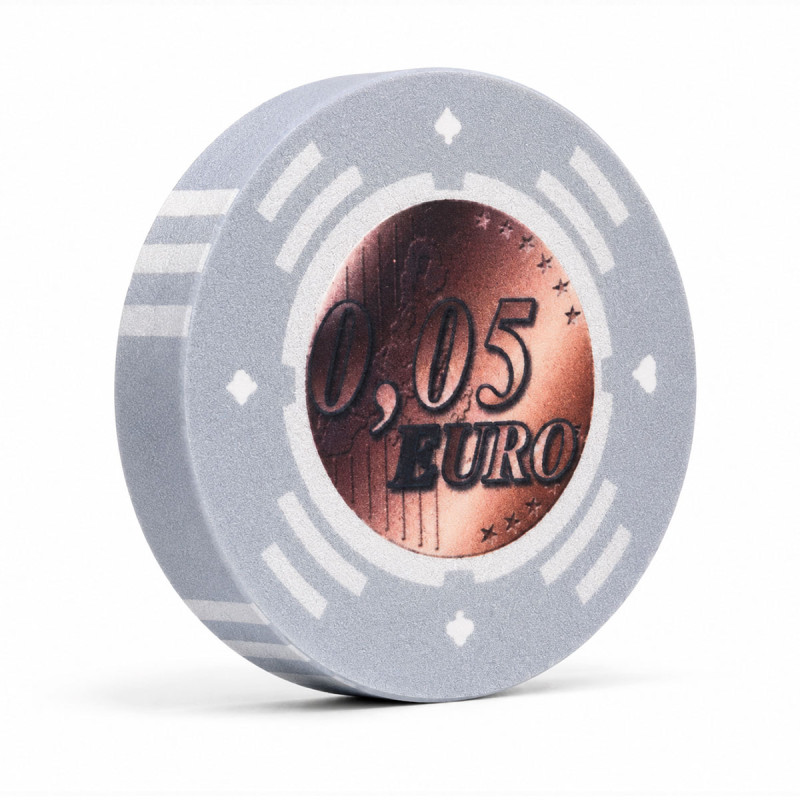 Ficha de Cash Game "EURO - SÉRIE 2 - 0,05" - Edição limitada - em cerâmica - 10g.