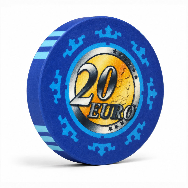 Żeton Cash Game "EURO - SERIA 3 - 20" - Edycja limitowana - z ceramiki - 10g