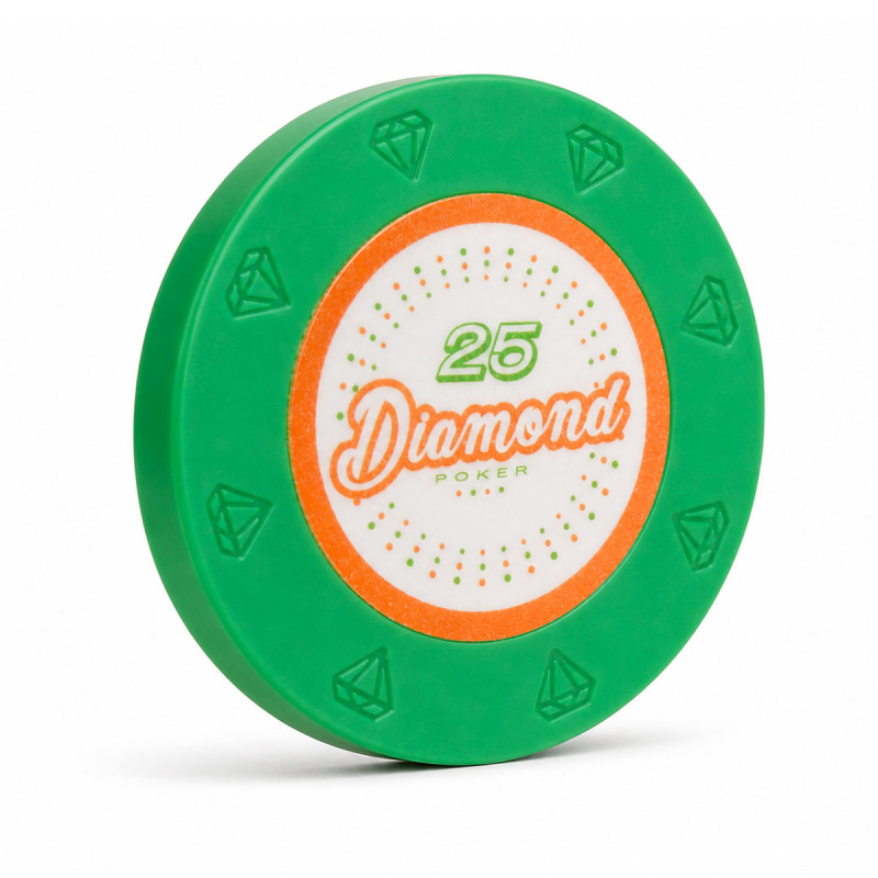 Pokerchip "DIAMOND 25" - 14g - aus Ton-Verbundstoff mit Metalleinsatz - einzeln erhältlich