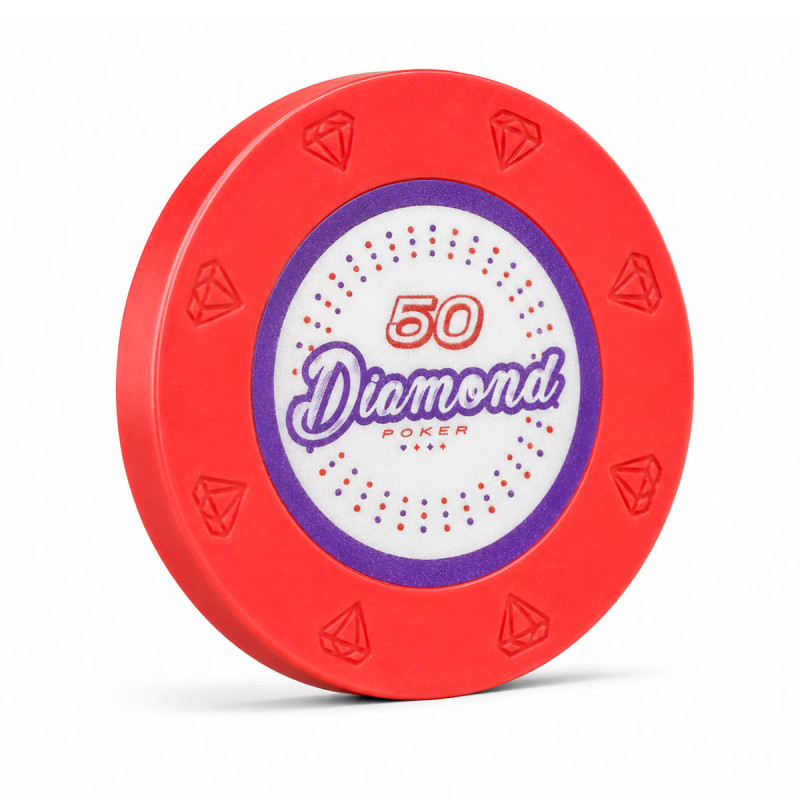 Pokermarker "DIAMOND 50" - 14g - i en lersammansättning med metallinlägg - säljs styckevis