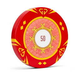 Pokerschip "SUNSHINE WERT 50" - 14g - aus Ton-Verbundstoff mit Metalleinsatz - einzeln erhältlich