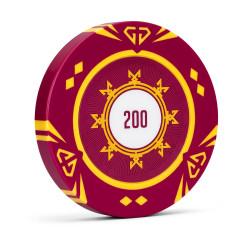 Jeton de poker "SUNSHINE VALEUR 200" - 14g - en clay composite avec insert métal - en vente à l'unité