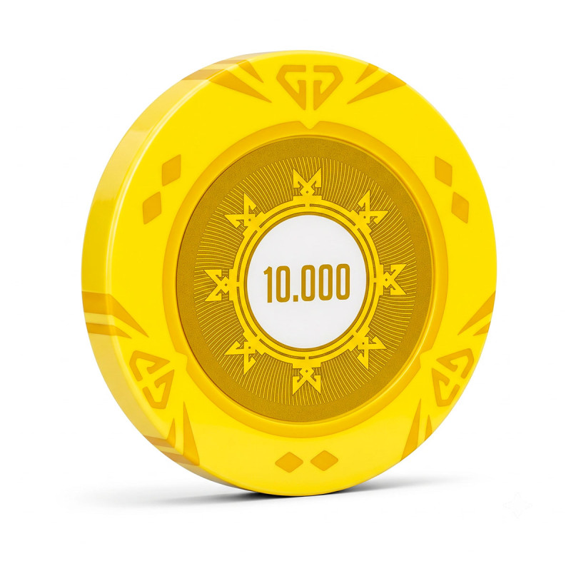 Gettone da poker "VALORE SUNSHINE 10000" - 14g - in composito di argilla con inserto in metallo - in vendita singolarmente