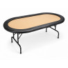 Folding OVAL poker table with "CUSTOM CLOTH" - 215 cm - 10 players