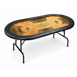 Mesa de póquer OVAL dobrável com "PANO PERSONALIZADO" - 215 cm - 10 jogadores