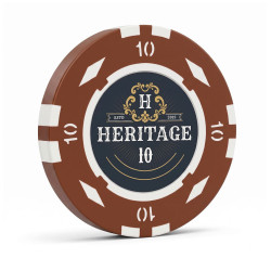 Jeton de poker "HERITAGE 10" - 14g - en clay composite avec insert métal - en vente à l'unité