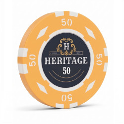 Jeton de poker "HERITAGE 50" - 14g - en clay composite avec insert métal - en vente à l'unité