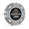 Ficha de pôquer "HERITAGE 25000" - 14g - em composto de argila com inserção de metal - à venda unitário