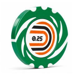 Jeton de poker "TWISTER VALEUR 0.25" - 14g - en clay composite avec insert métal - en vente à l'unité
