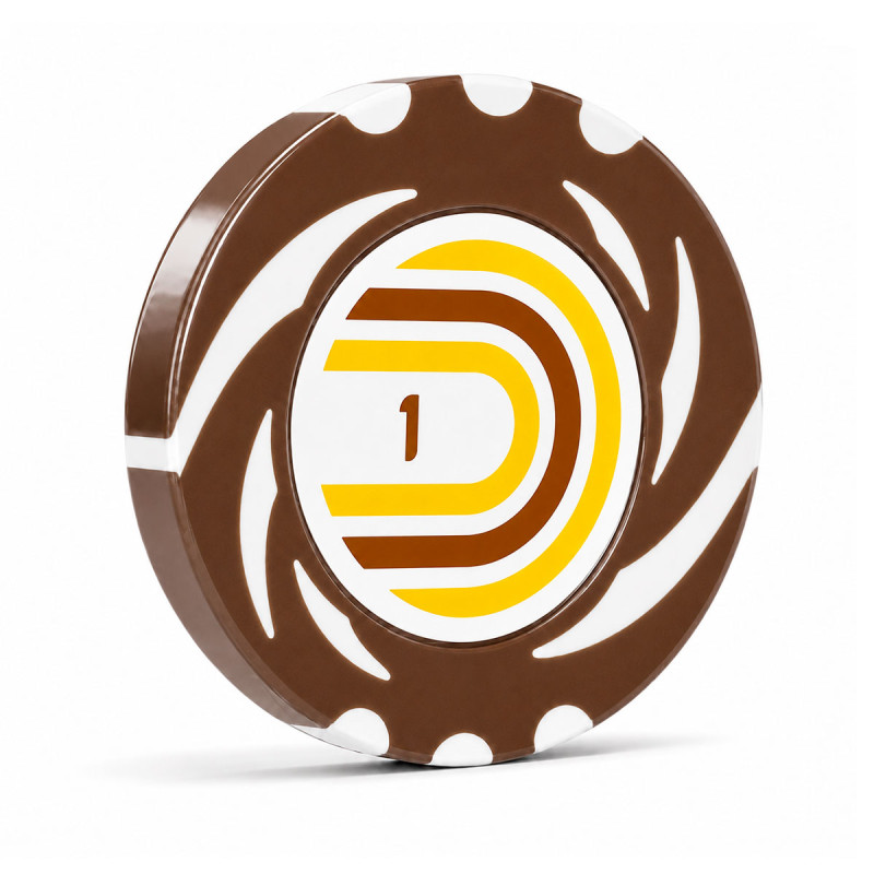 Ficha de pôquer "TWISTER VALOR 1" - 14g - em compósito de argila com inserção de metal - à venda unitário