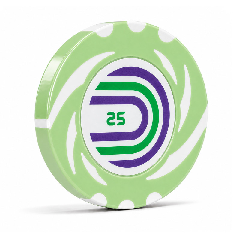 Ficha de pôquer "TWISTER VALOR 25" - 14g - em composto de argila com inserção de metal - à venda unitariamente