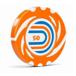 Jeton de poker "TWISTER VALEUR 50" - 14g - en clay composite avec insert métal - en vente à l'unité