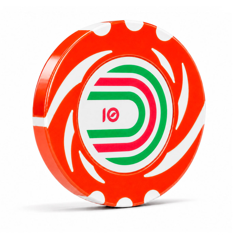 Ficha de póker "TWISTER VALOR 10" - 14g - de composite de arcilla con inserción de metal - a la venta por unidad