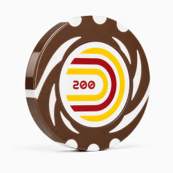 Jeton de poker "TWISTER VALEUR 200" - 14g - en clay composite avec insert métal - en vente à l'unité