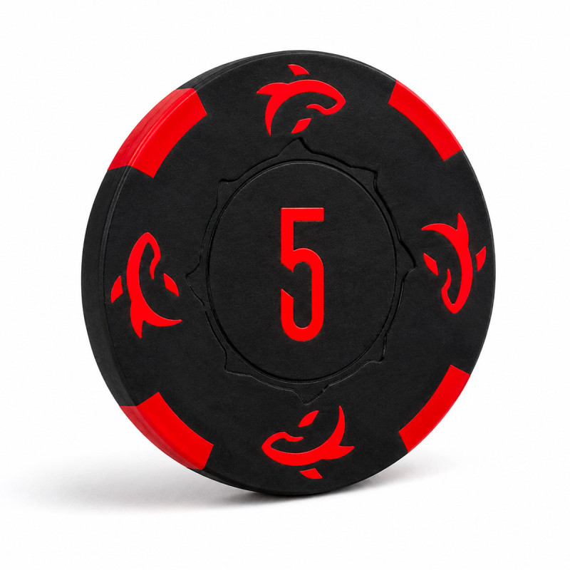 25-pack pokermarker "KILLER SHARK 5" - i lerkomposit med metallinlägg - 14g