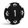 Pokerset med 25 marker "KILLER SHARK 1" - i lerkomposit med metallinfästning - 14g