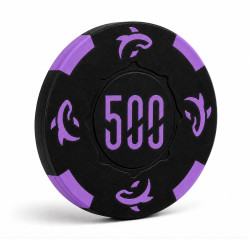 Rouleau de 25 jetons de poker "KILLER SHARK 500" - en clay composite avec insert métal - 14g