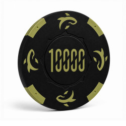 Rouleau de 25 jetons de poker "KILLER SHARK 10000" - en clay composite avec insert métal - 14g