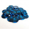 Pokerchips "WORLD SERIES BLAUW" - gemaakt van klei-composiet met metalen inleg - 14g - rol van 25 chips