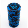 Pokerchips "WORLD SERIES BLAUW" - gemaakt van klei-composiet met metalen inleg - 14g - rol van 25 chips
