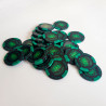 Fiches da poker "WORLD SERIES GREEN" - in clay composite con inserto metallico - 14g - rotolo di 25 fiches.