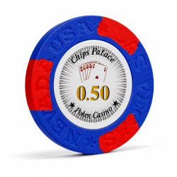 Jeton de poker "LAS VEGAS 0.50" - en clay composite avec insert métal - 14g – en vente à l'unité